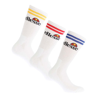 White - Front - Ellesse Unisex Adult Pullo Logo Socks (Pack of 3)