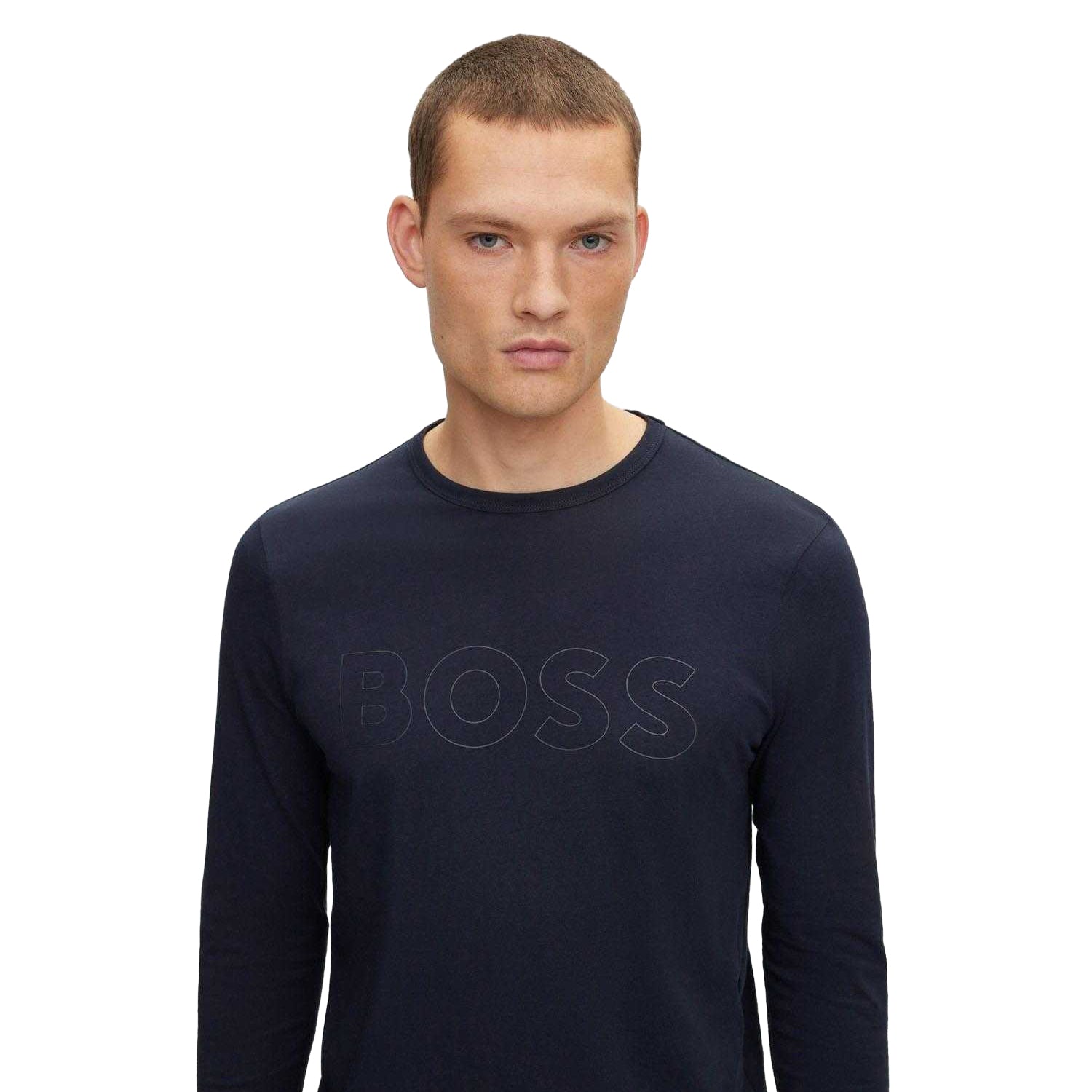 Dark Blue - Side - Boss Mens Tognbo Logo T-Shirt