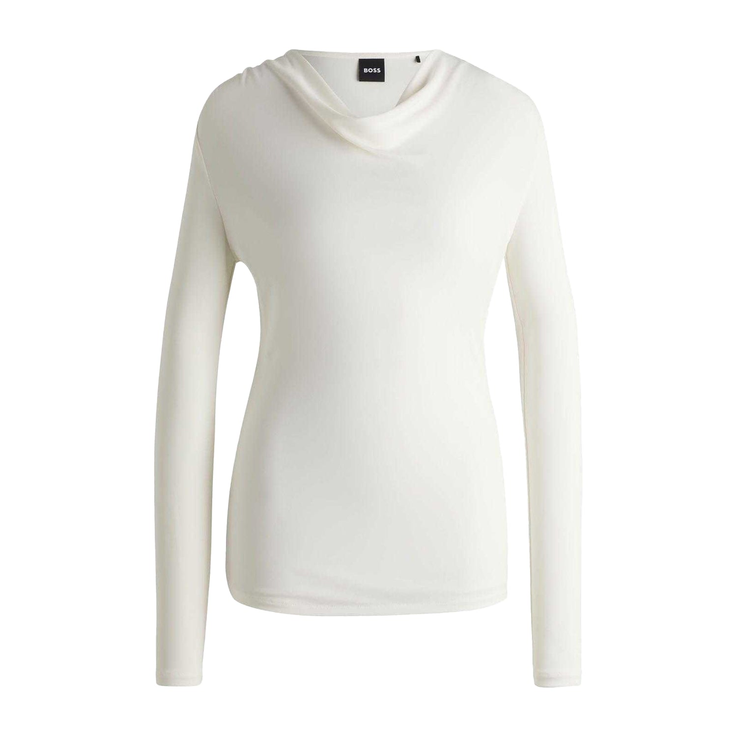 White - Front - Boss Womens-Ladies Eseyana Stretch Long-Sleeved T-Shirt