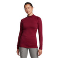 Red - Side - Under Armour Womens-Ladies Elite Mock ColdGear Long-Sleeved Top