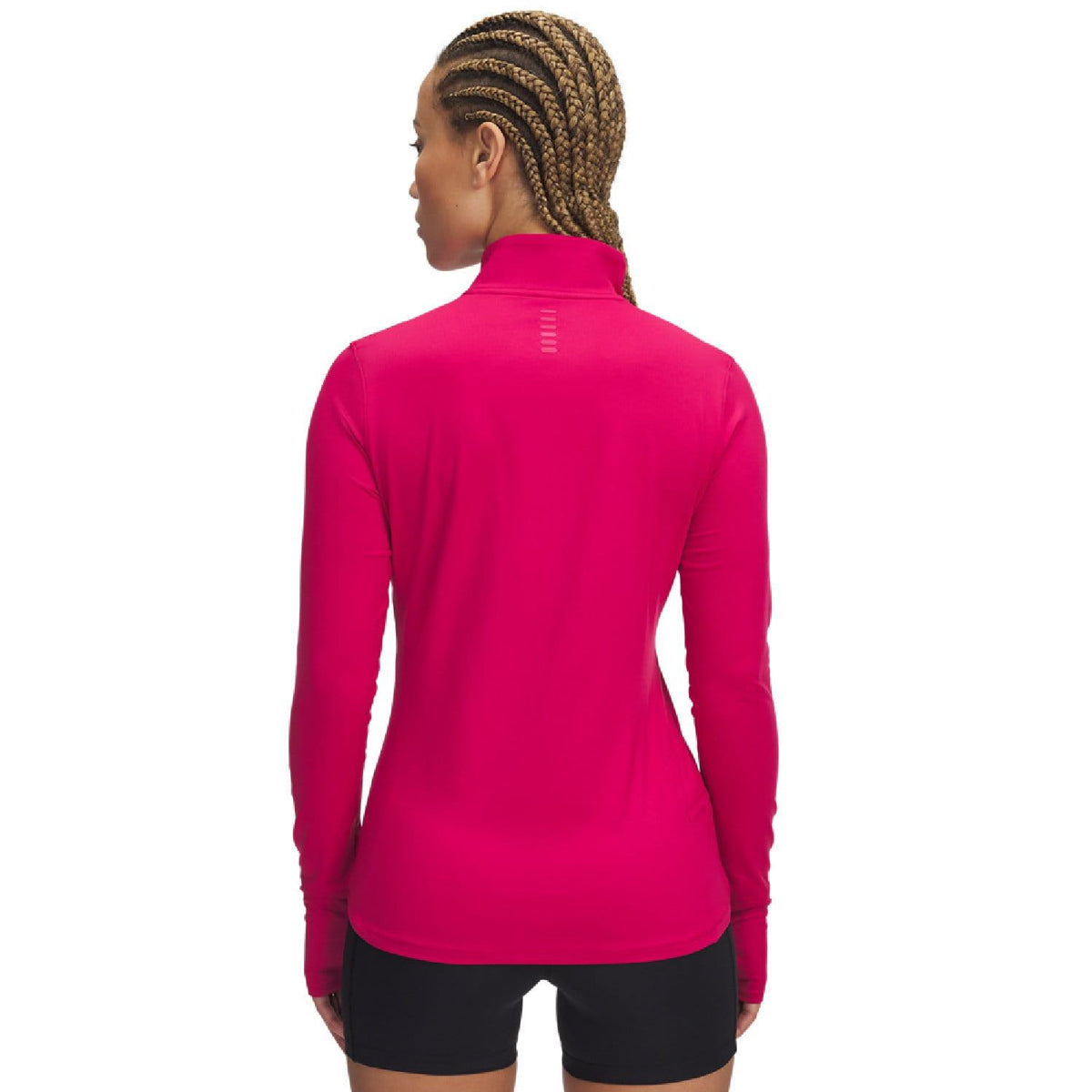 Pink - Back - Under Armour Womens-Ladies Qualifer Launch Pro Top