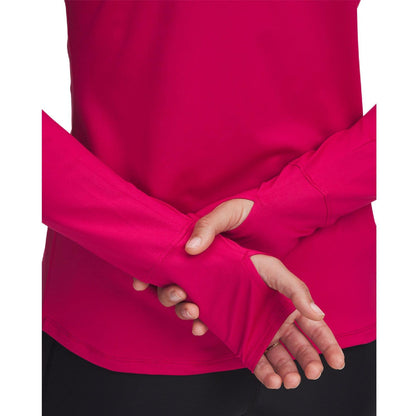 Pink - Side - Under Armour Womens-Ladies Qualifer Launch Pro Top