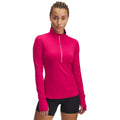 Pink - Front - Under Armour Womens-Ladies Qualifer Launch Pro Top