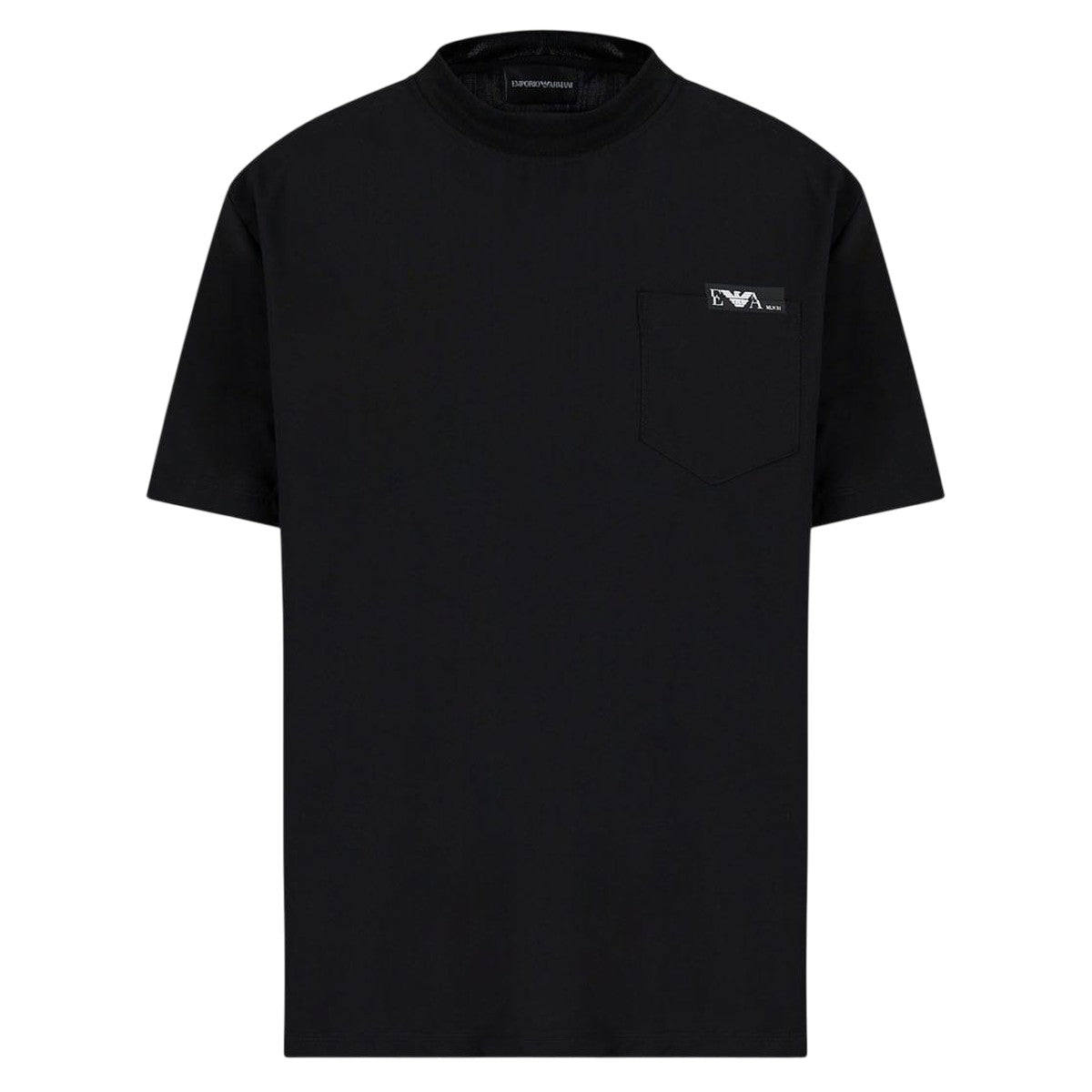 Black - Front - Emporio Armani Mens Chest Logo T-Shirt
