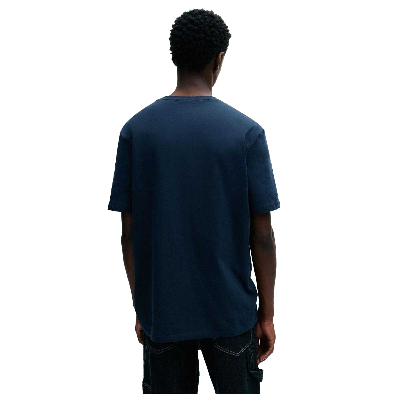 Navy - Back - Hugo Mens Dero Logo T-Shirt