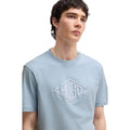 Blue - Side - Hugo Mens Dalendi Geometric Logo T-Shirt