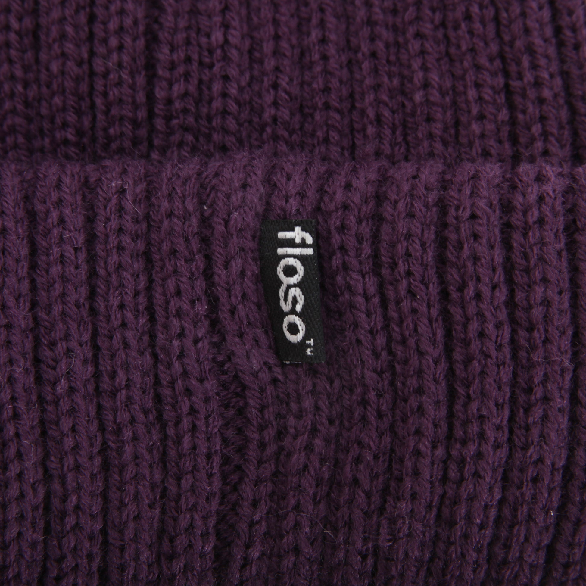 Plum - Back - FLOSO Ladies-Womens Chunky Knit Thermal Thinsulate Winter-Ski Hat (3M 40g)