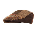 Brown - Front - Mens Patchwork Winter Flat Cap With Wool
