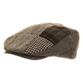 Grey - Front - Mens Patchwork Winter Flat Cap With Wool