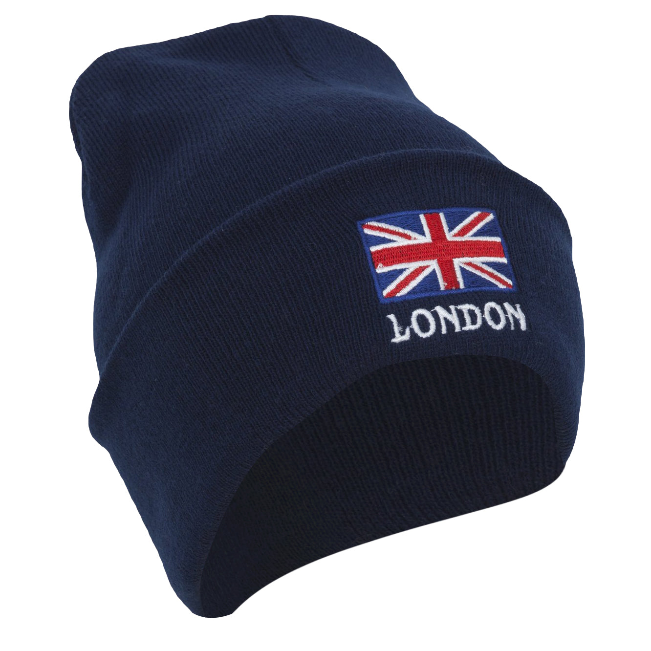 Navy - Front - London England Unisex Knitted Hat