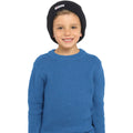 Black - Side - FLOSO Kids-Childrens Knitted Winter-Ski Hat With Thinsulate Lining (3M 40g)