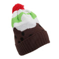 Christmas Pudding - Front - Childrens-Kids Christmas Design Knitted Winter Hat (3 Designs)