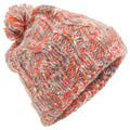 Orange - Front - Womens-Ladies Orange Knitted Pom Pom Winter Hat