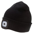 Black - Front - Rock Jock Unisex Adults Rechargeable LED Light Beanie Hat