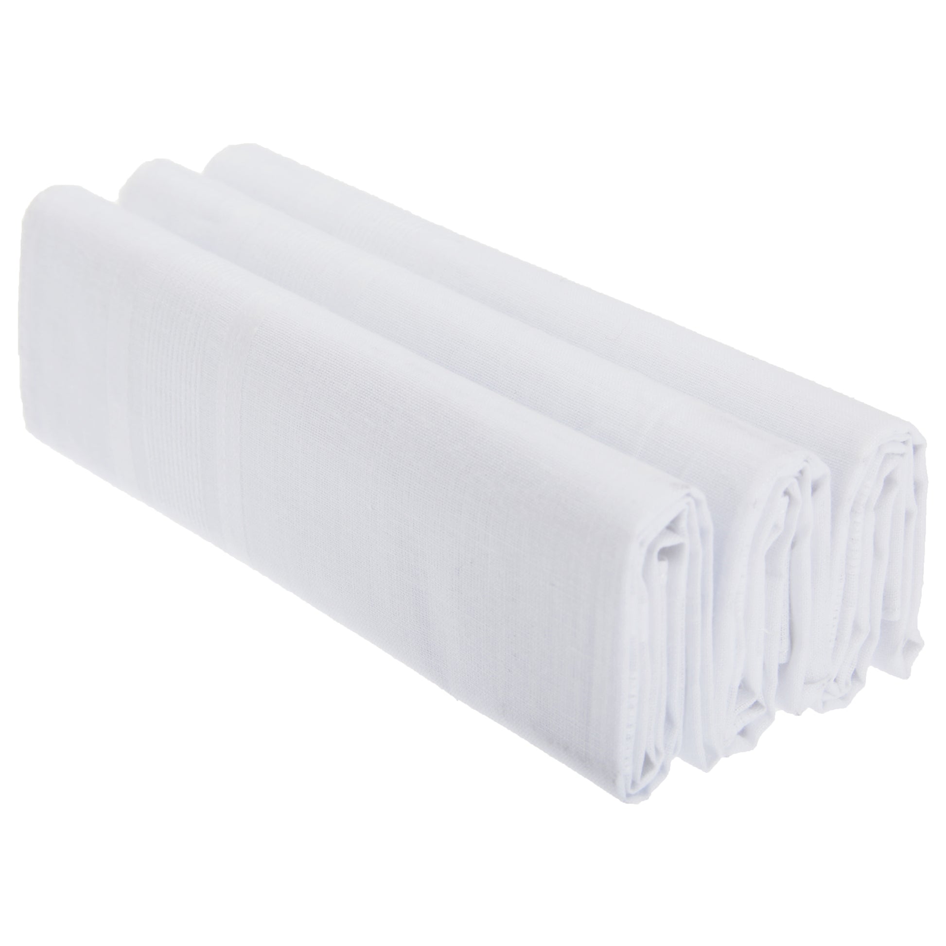 White - Front - Mens Plain 100% Cotton Handkerchiefs (Pack Of 3)