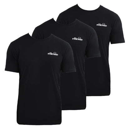 Black - Front - Ellesse Mens Azzini T-Shirt (Pack of 3)