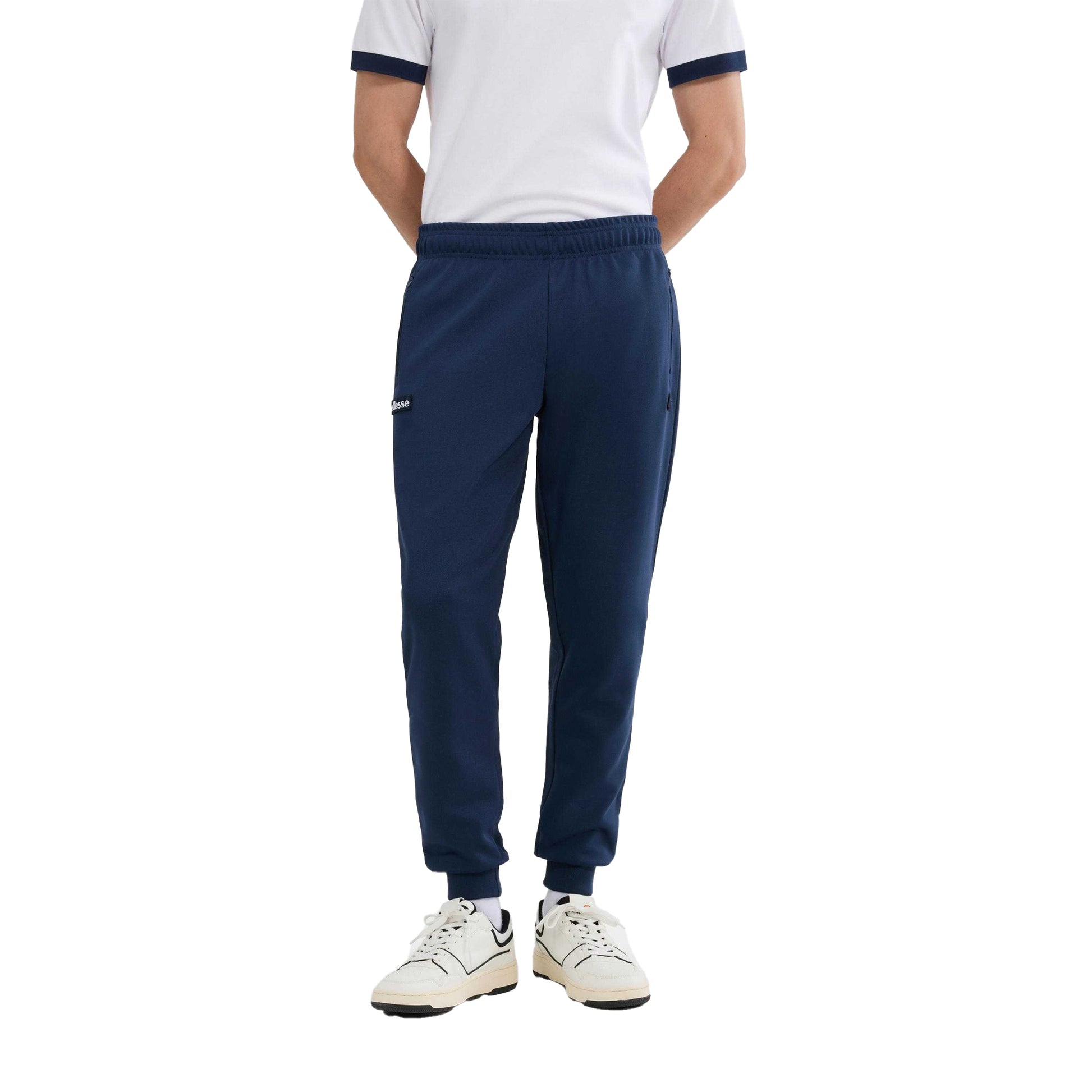 Navy - Side - Ellesse Mens Bertoni Tracksuit Bottoms