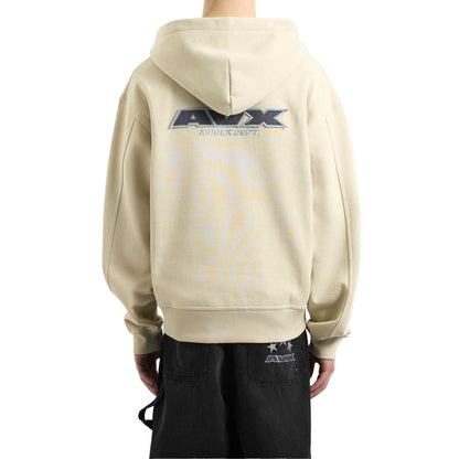 Sand Beige - Back - AVX Mens Rugged Full Zip Hoodie