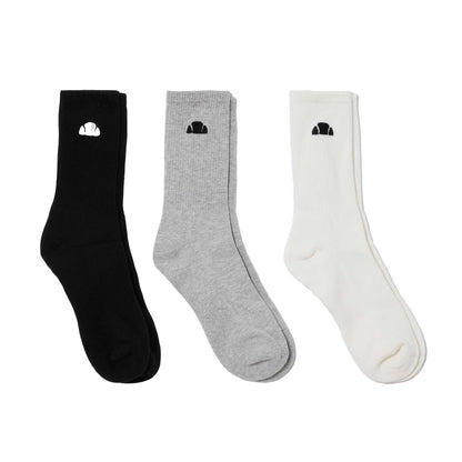 Multicoloured - Front - Ellesse Unisex Adult Alacre Crew Socks (Pack of 3)