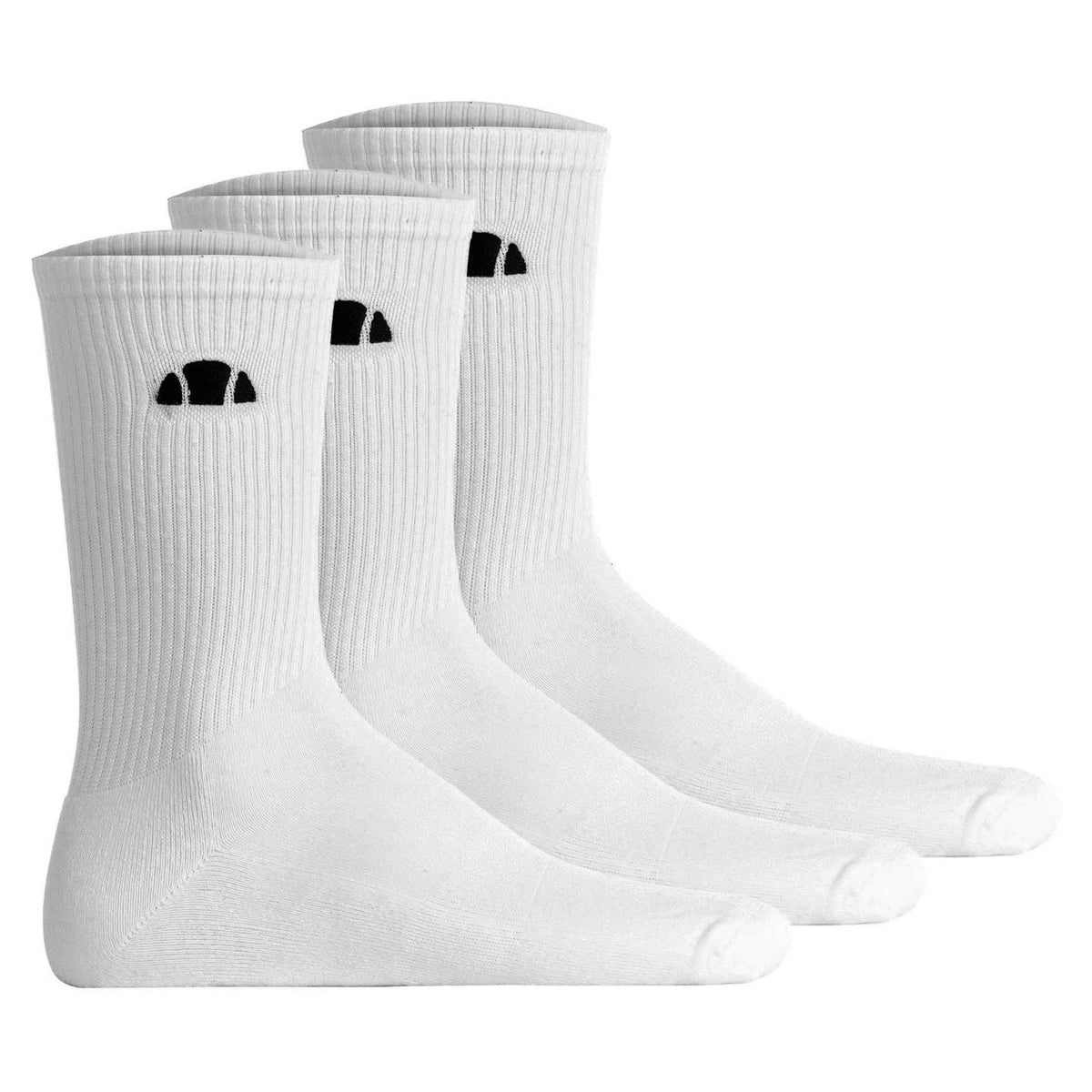 White - Front - Ellesse Unisex Adult Alacre Crew Socks (Pack of 3)