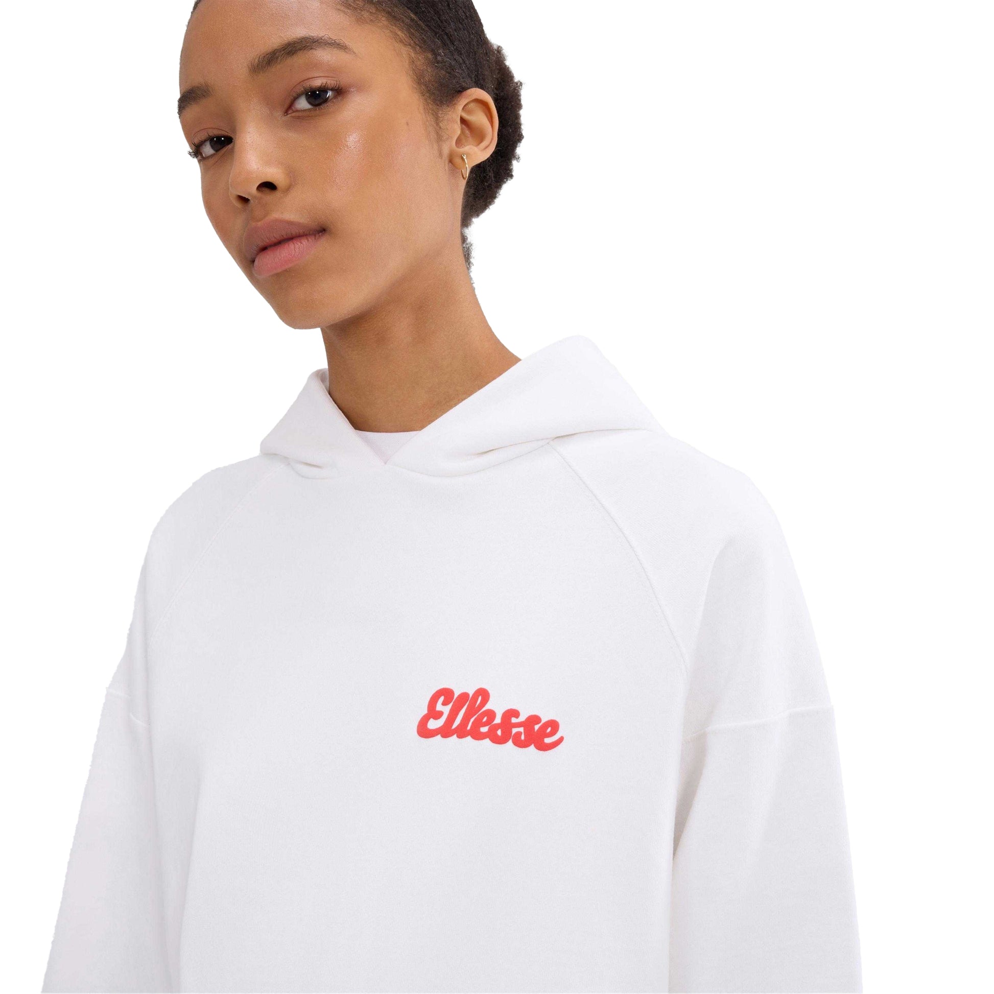 White - Side - Ellesse Womens-Ladies Il Trio Hoodie