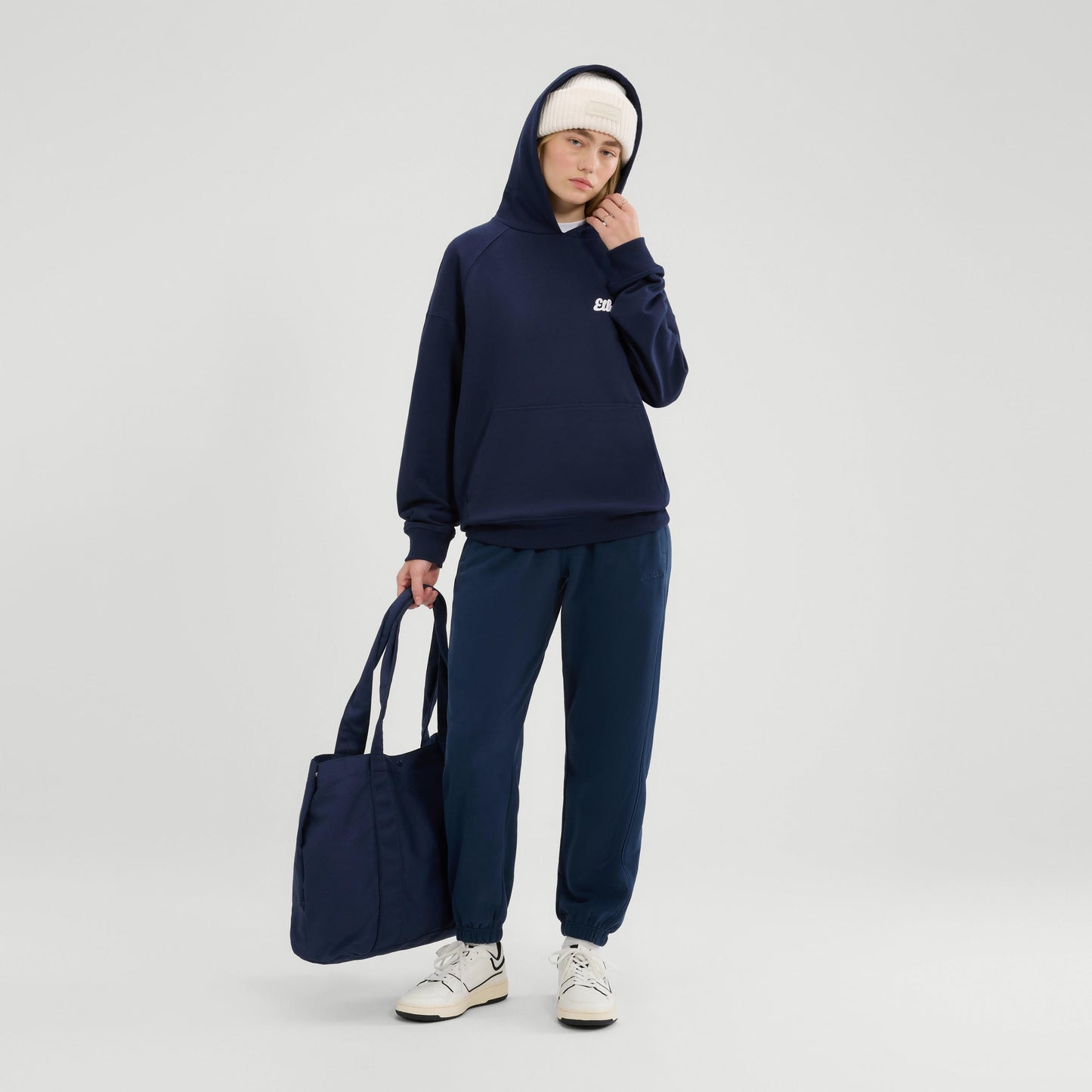 Navy - Front - Ellesse Womens-Ladies Il Trio Hoodie
