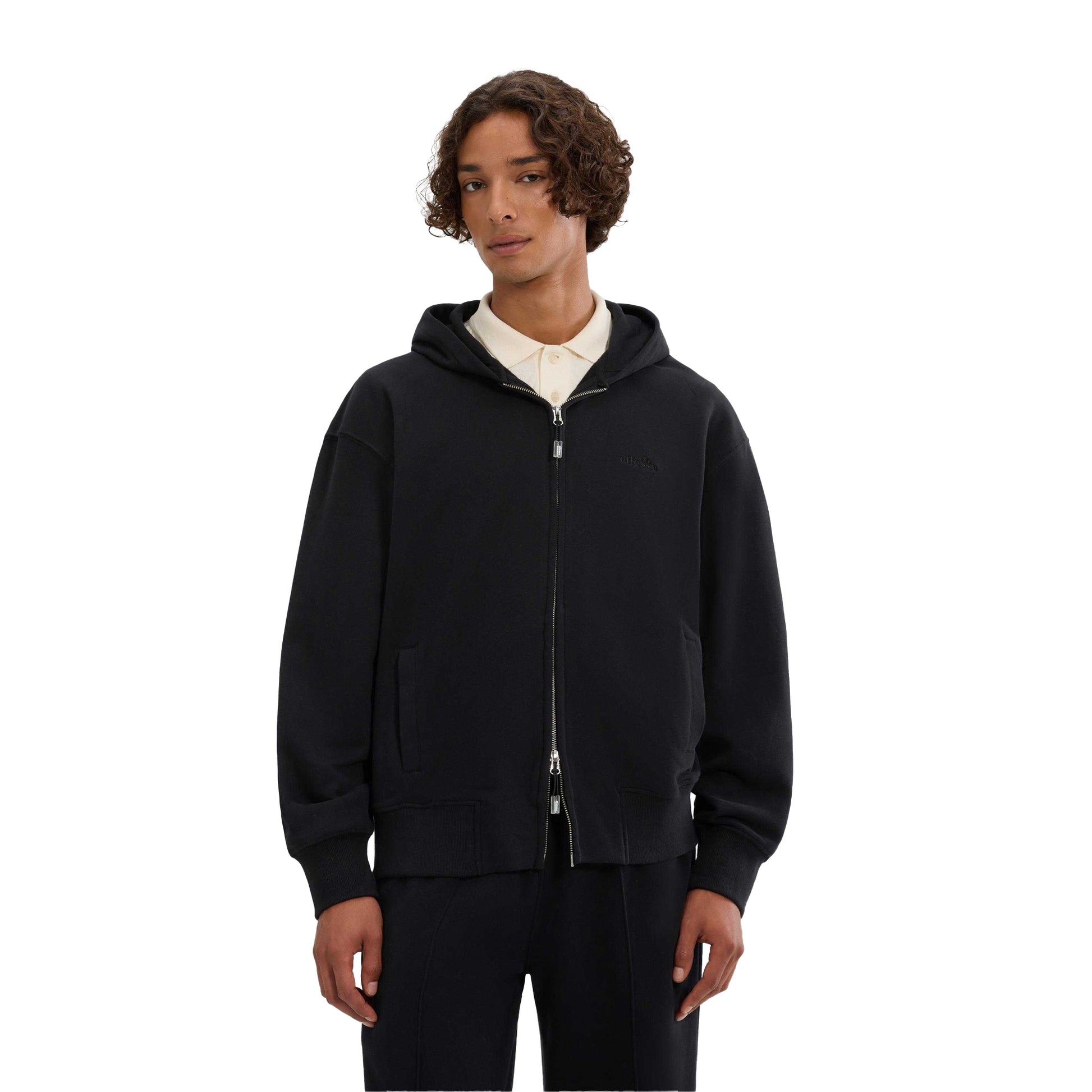 Black - Side - Ellesse Mens Kalvini Full Zip Hoodie