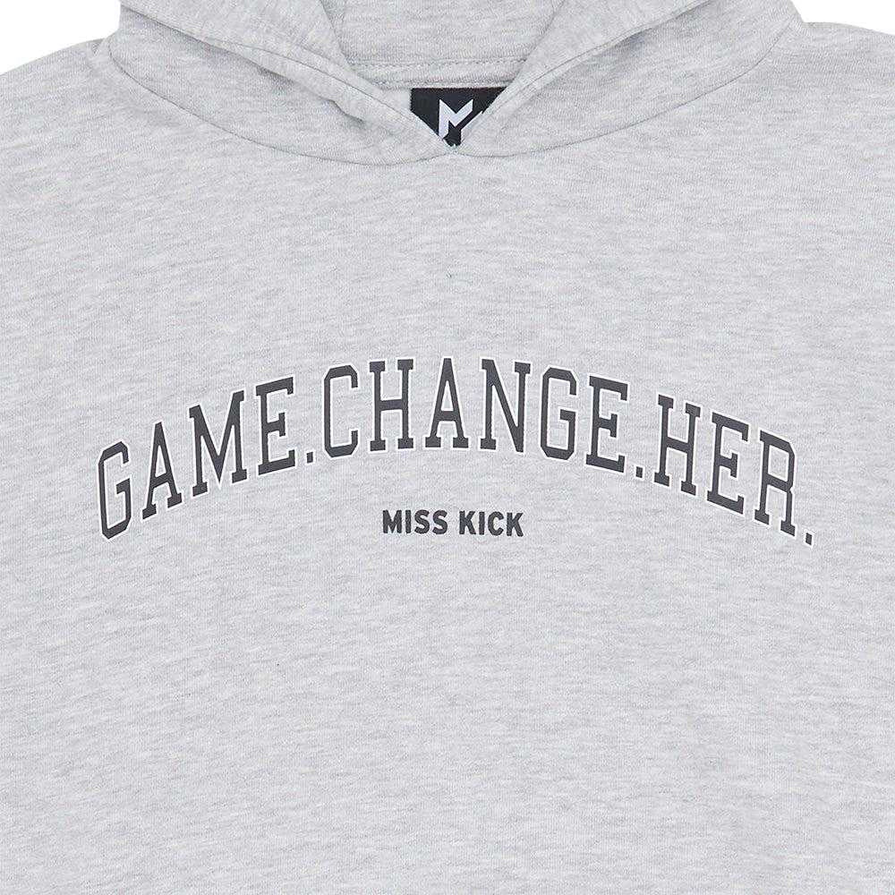 Grey Marl - Side - Miss Kick Girls Karaline Hoodie