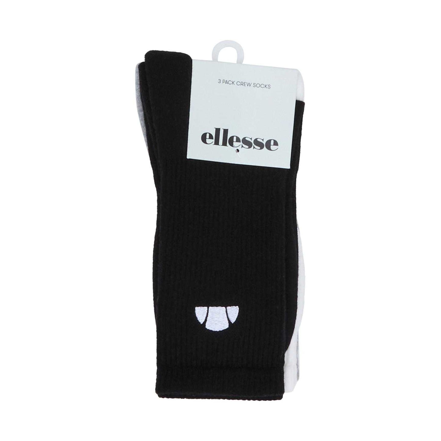 Multicoloured - Back - Ellesse Womens-Ladies Sepino Crew Socks (Pack of 3)