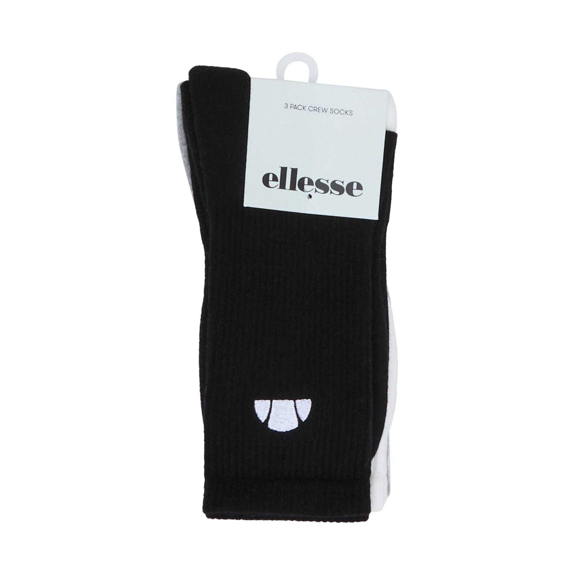Multicoloured - Back - Ellesse Womens-Ladies Sepino Crew Socks (Pack of 3)