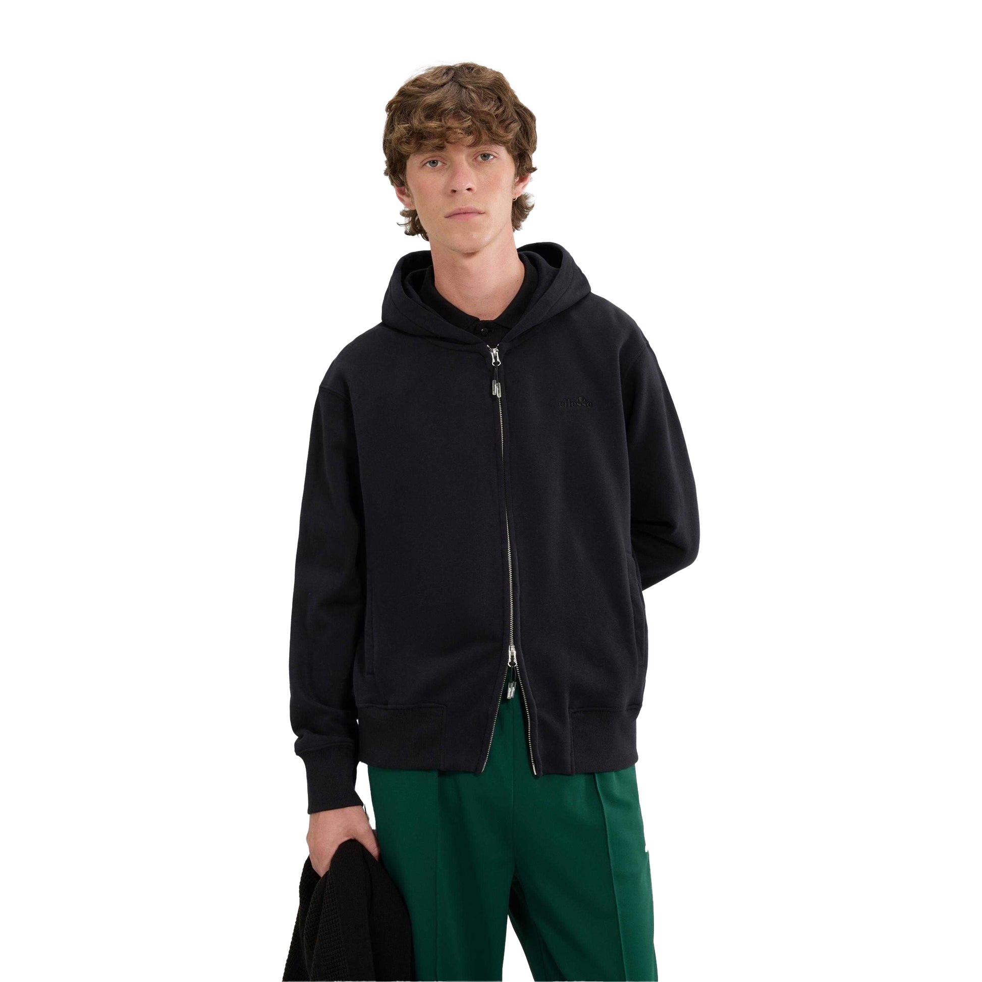 Black - Side - Ellesse Mens Taurasi Full Zip Hoodie