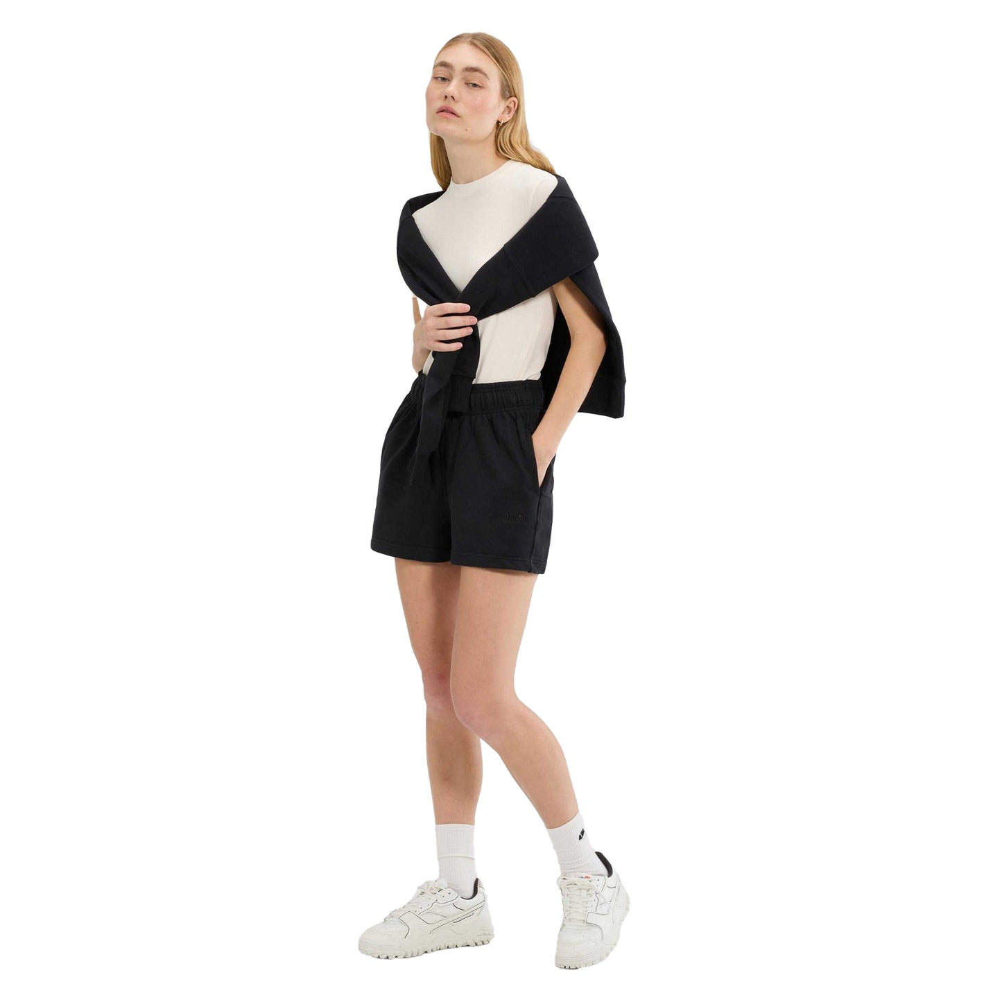 Black - Pack Shot - Ellesse Womens-Ladies Altilia Shorts