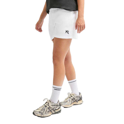 White - Front - Miss Kick Womens-Ladies Debby Core Shorts
