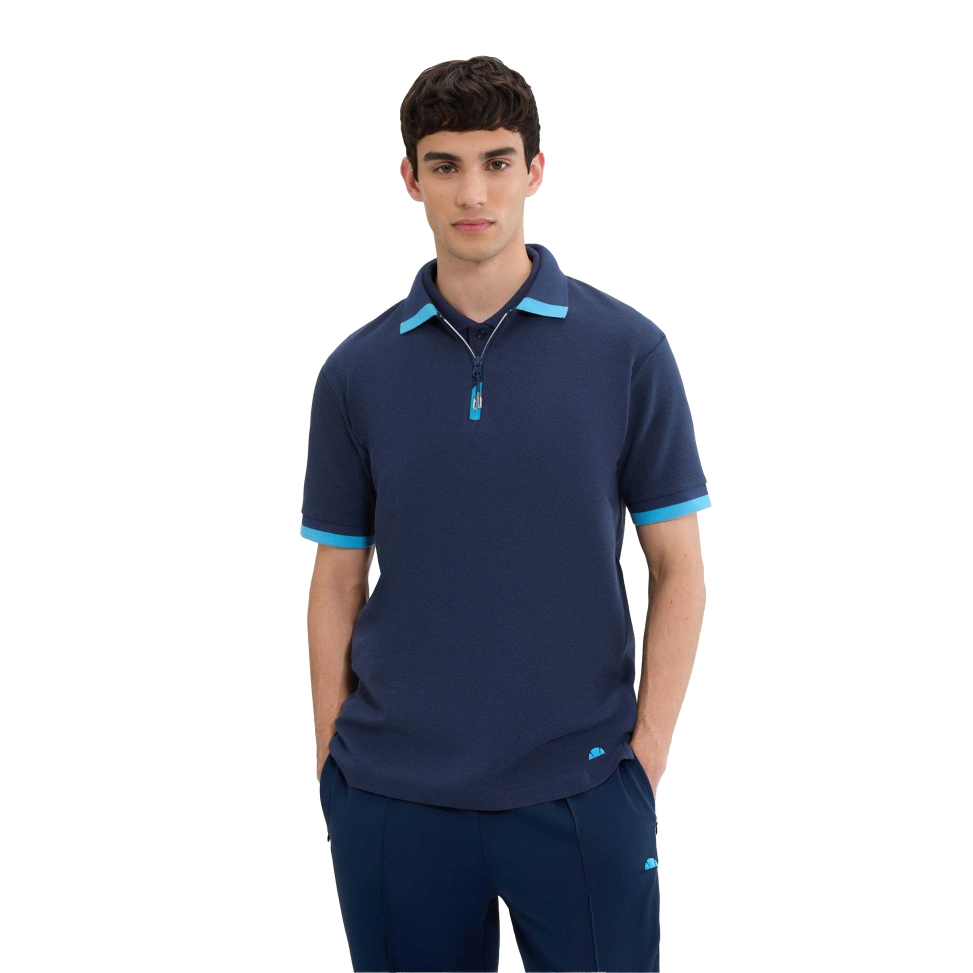 Navy - Side - Ellesse Mens Kelvias Polo Shirt