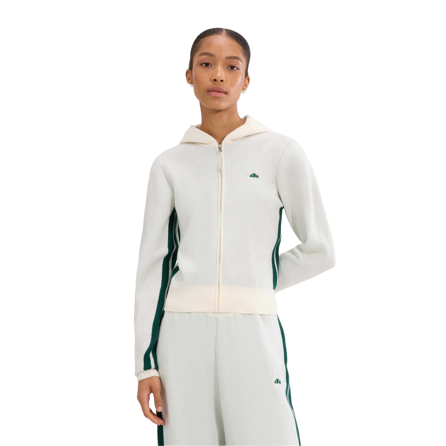 Off White - Side - Ellesse Womens-Ladies Laneisa Knitted Full Zip Hoodie