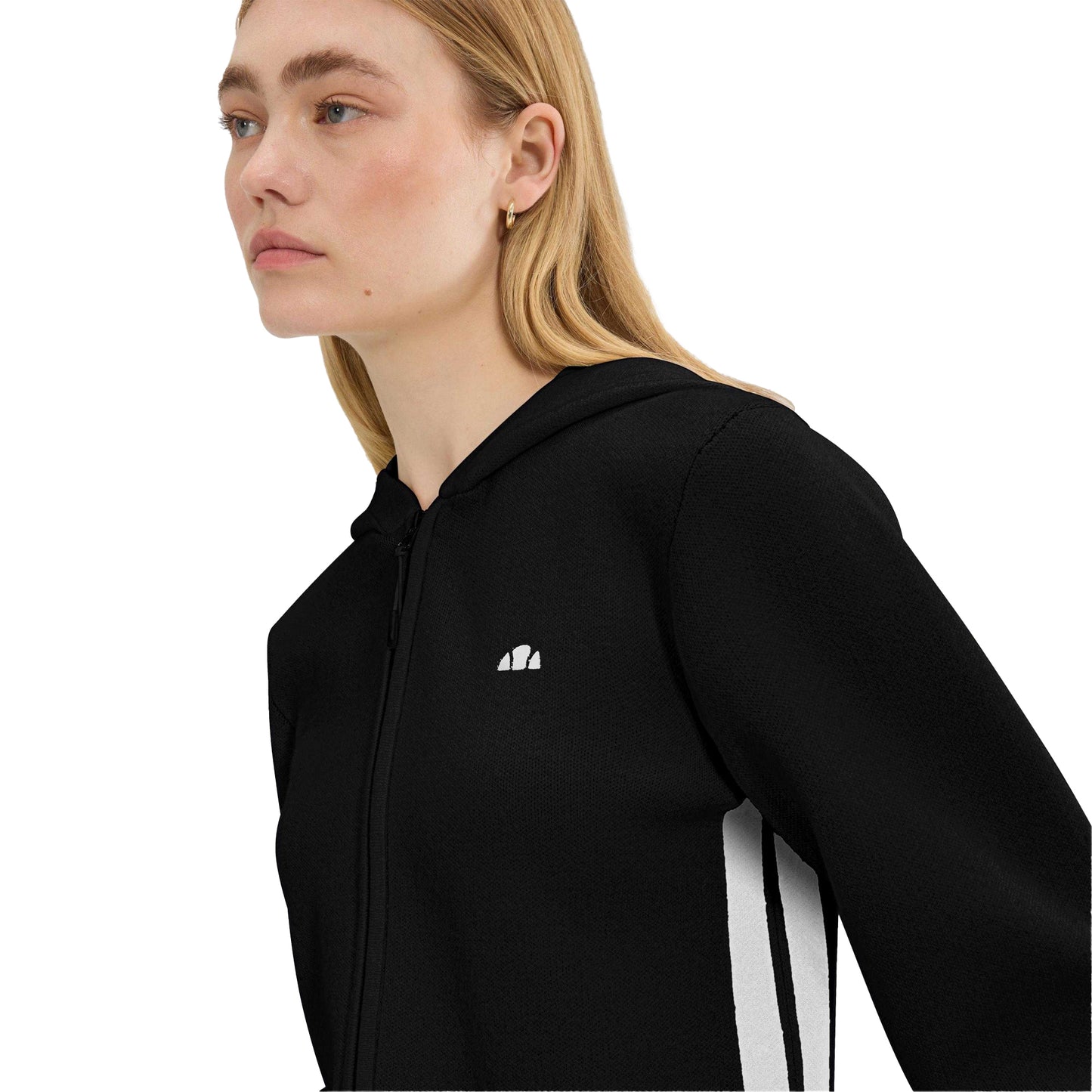 Black - Side - Ellesse Womens-Ladies Laneisa Knitted Full Zip Hoodie