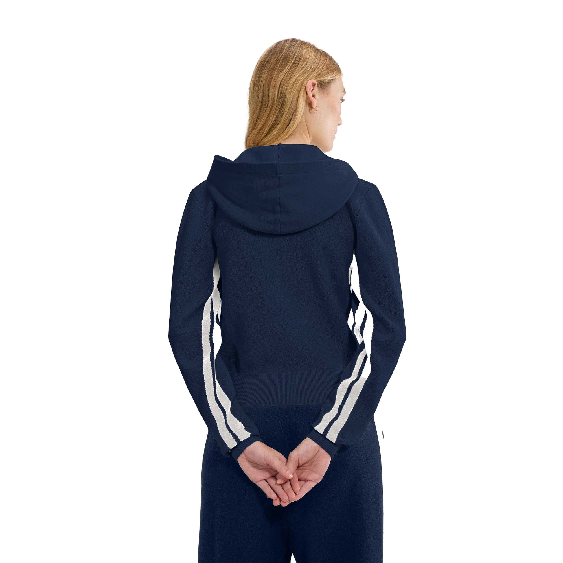 Navy - Back - Ellesse Womens-Ladies Laneisa Knitted Full Zip Hoodie
