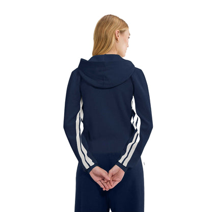 Navy - Back - Ellesse Womens-Ladies Laneisa Knitted Full Zip Hoodie