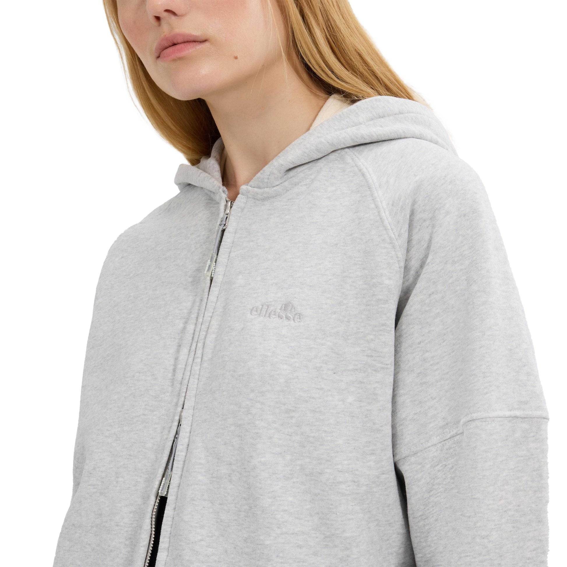 Light Grey Marl - Side - Ellesse Womens-Ladies Pianella Full Zip Hoodie