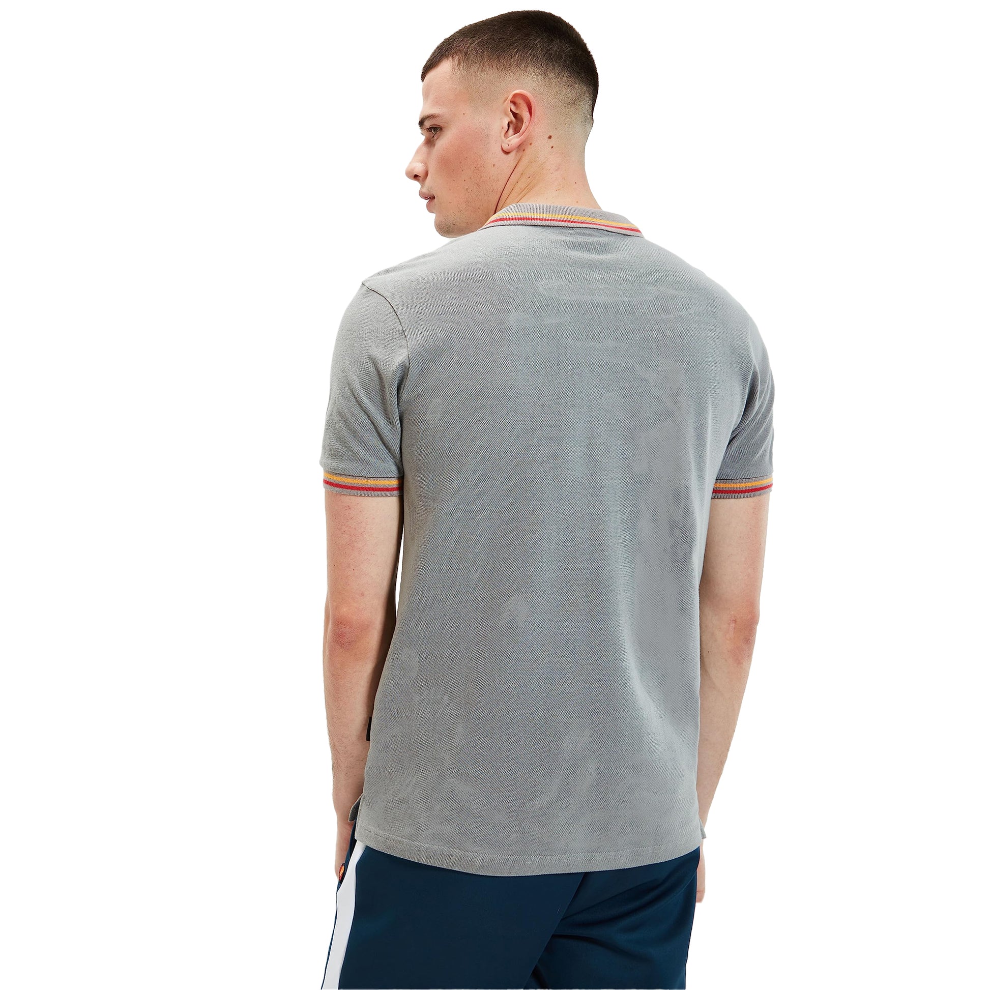 Grey - Back - Ellesse Mens Rooks Polo Shirt