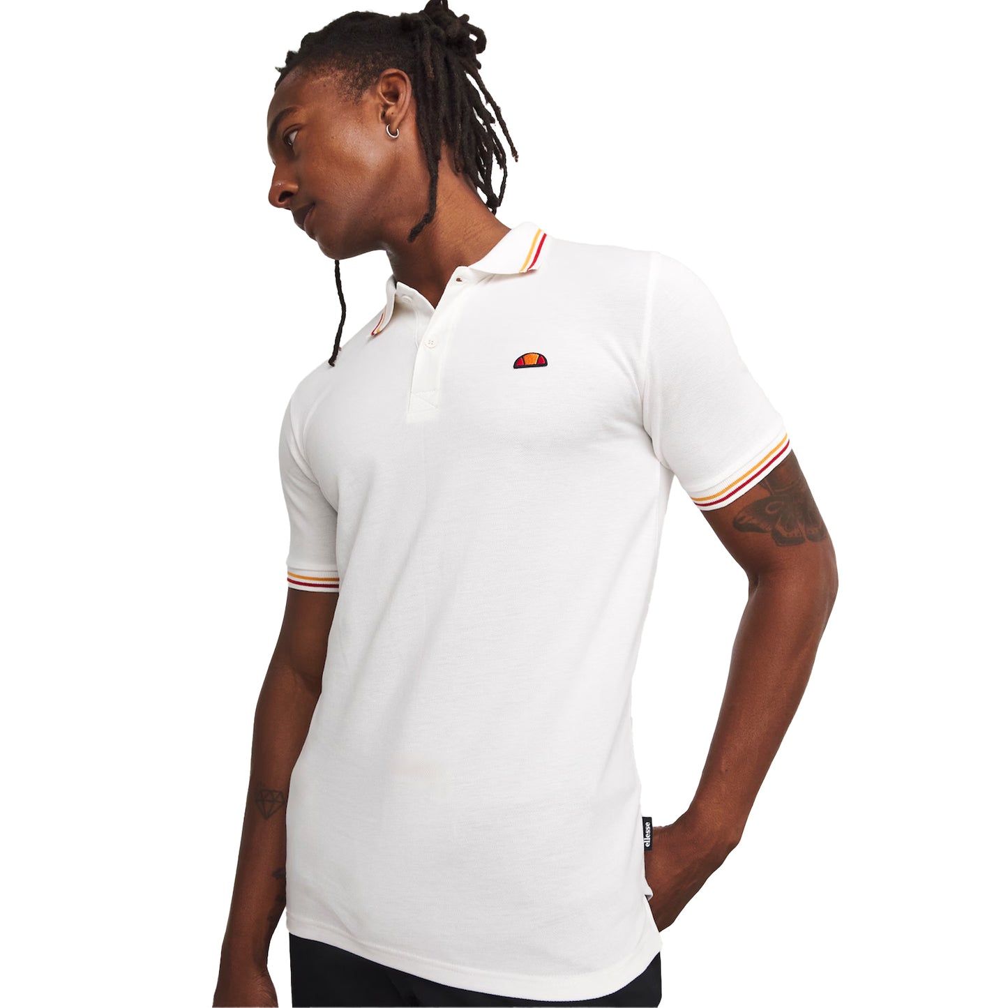 White - Side - Ellesse Mens Rooks Polo Shirt