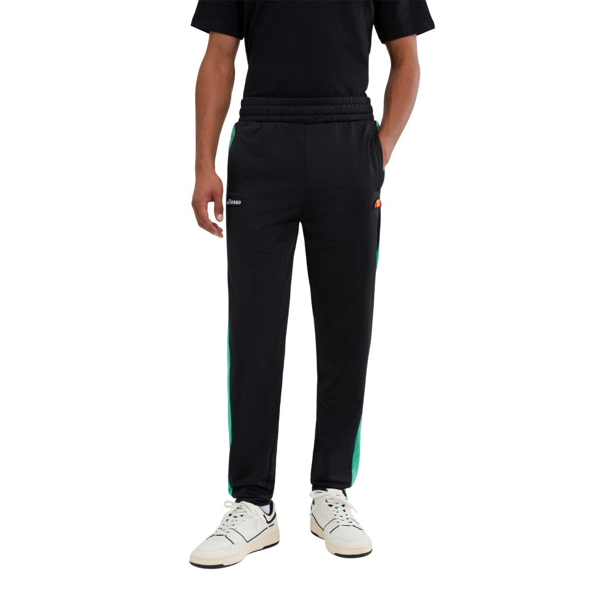 Black - Side - Ellesse Mens Cassed Jogging Bottoms
