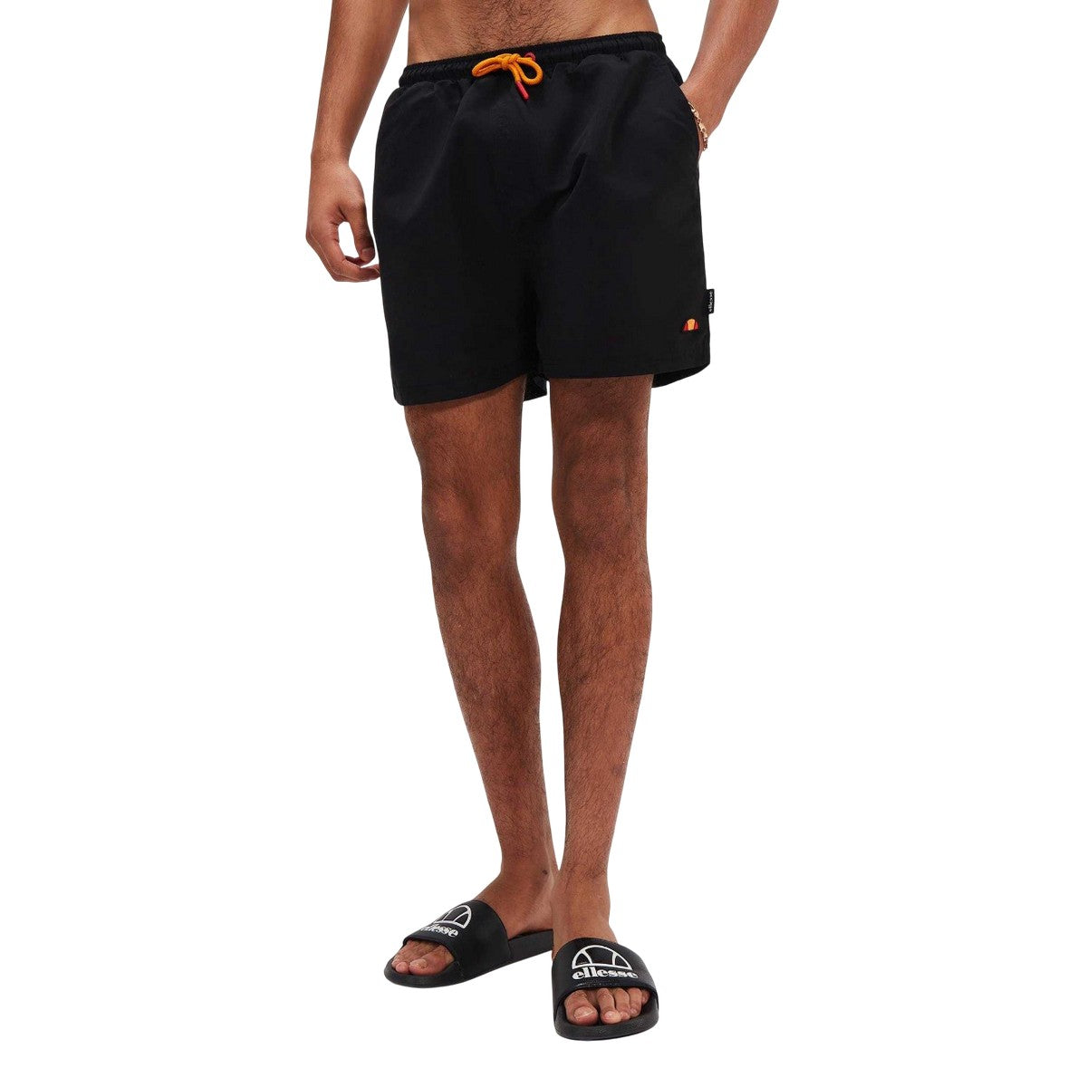 Black - Side - Ellesse Mens Knights Swim Shorts