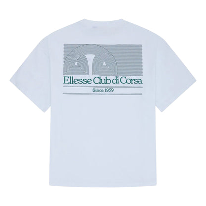 White - Back - Ellesse Mens Club Di Corsa T-Shirt