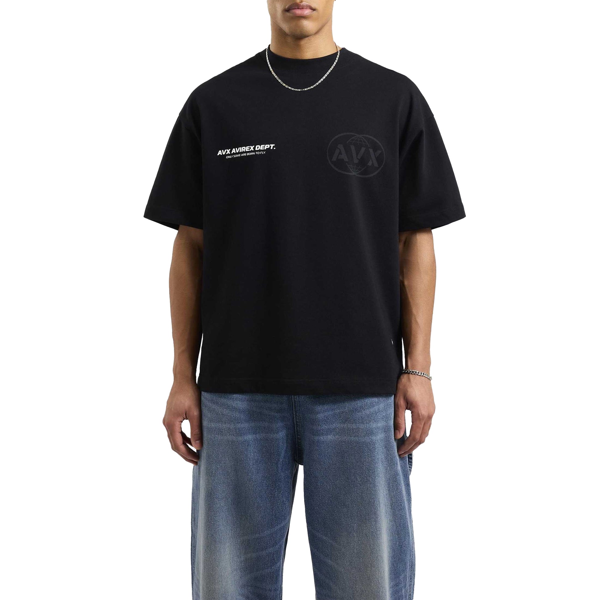 Black - Side - AVX Mens Endure Back Print T-Shirt