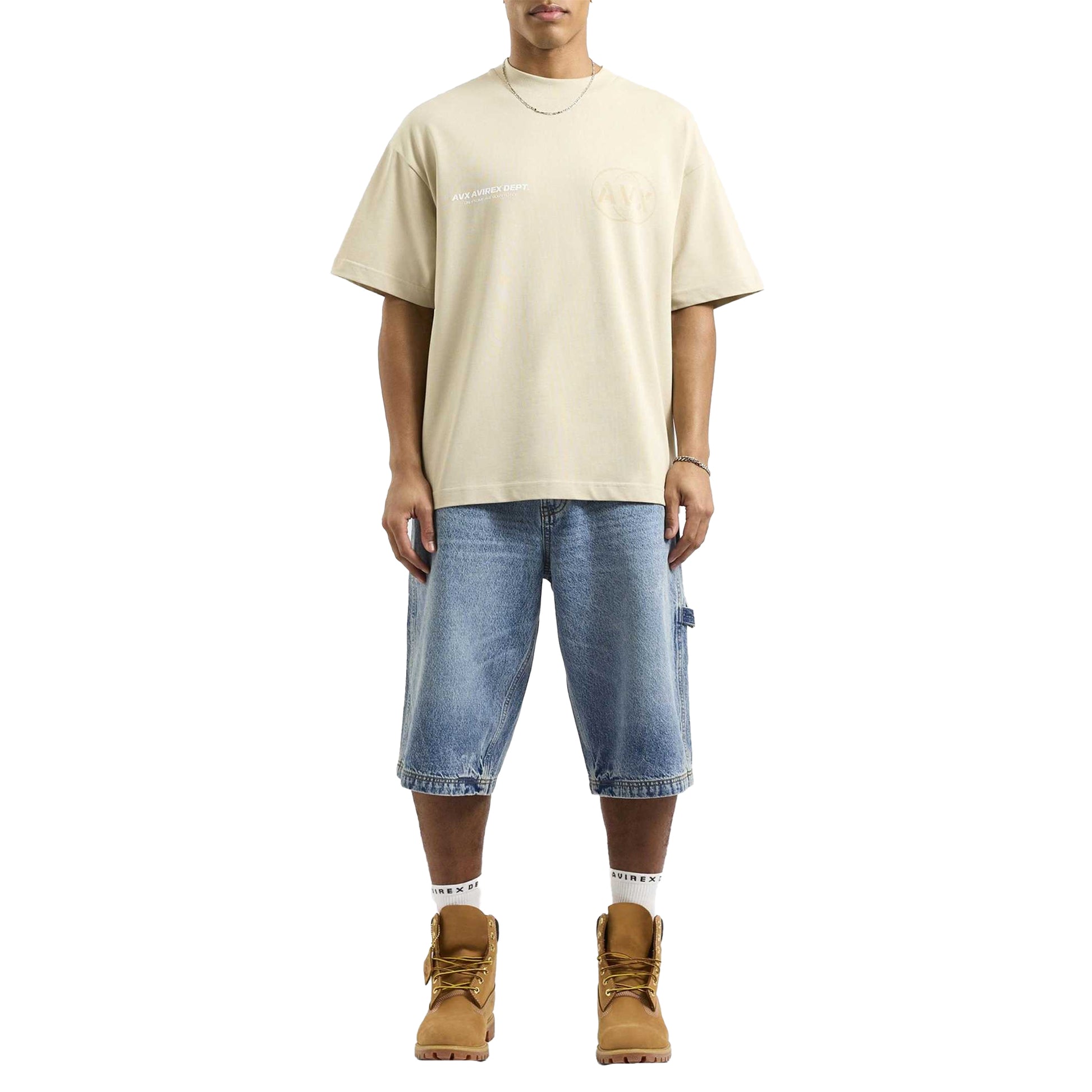 Sand - Pack Shot - AVX Mens Endure Back Print T-Shirt