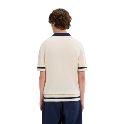 Off White - Back - Ellesse Mens Tuccia Knitted Polo Shirt