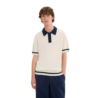 Off White - Side - Ellesse Mens Tuccia Knitted Polo Shirt