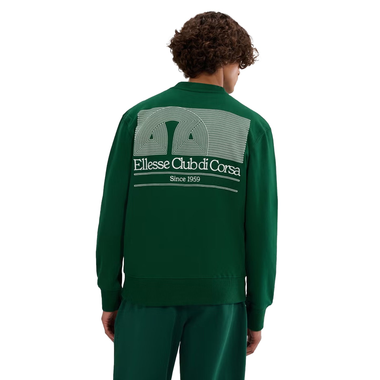 Dark Green - Back - Ellesse Mens Club Di Corsa Sweatshirt
