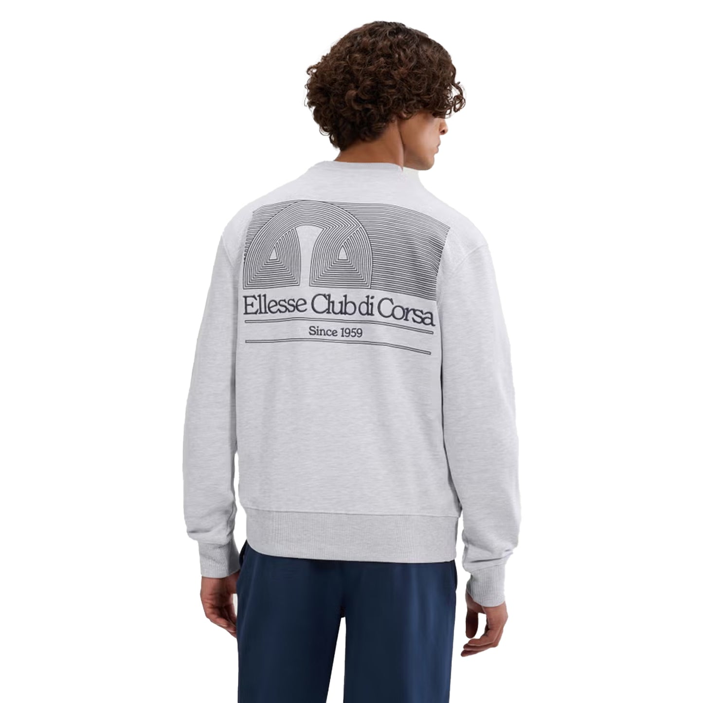 Light Grey - Back - Ellesse Mens Club Di Corsa Sweatshirt